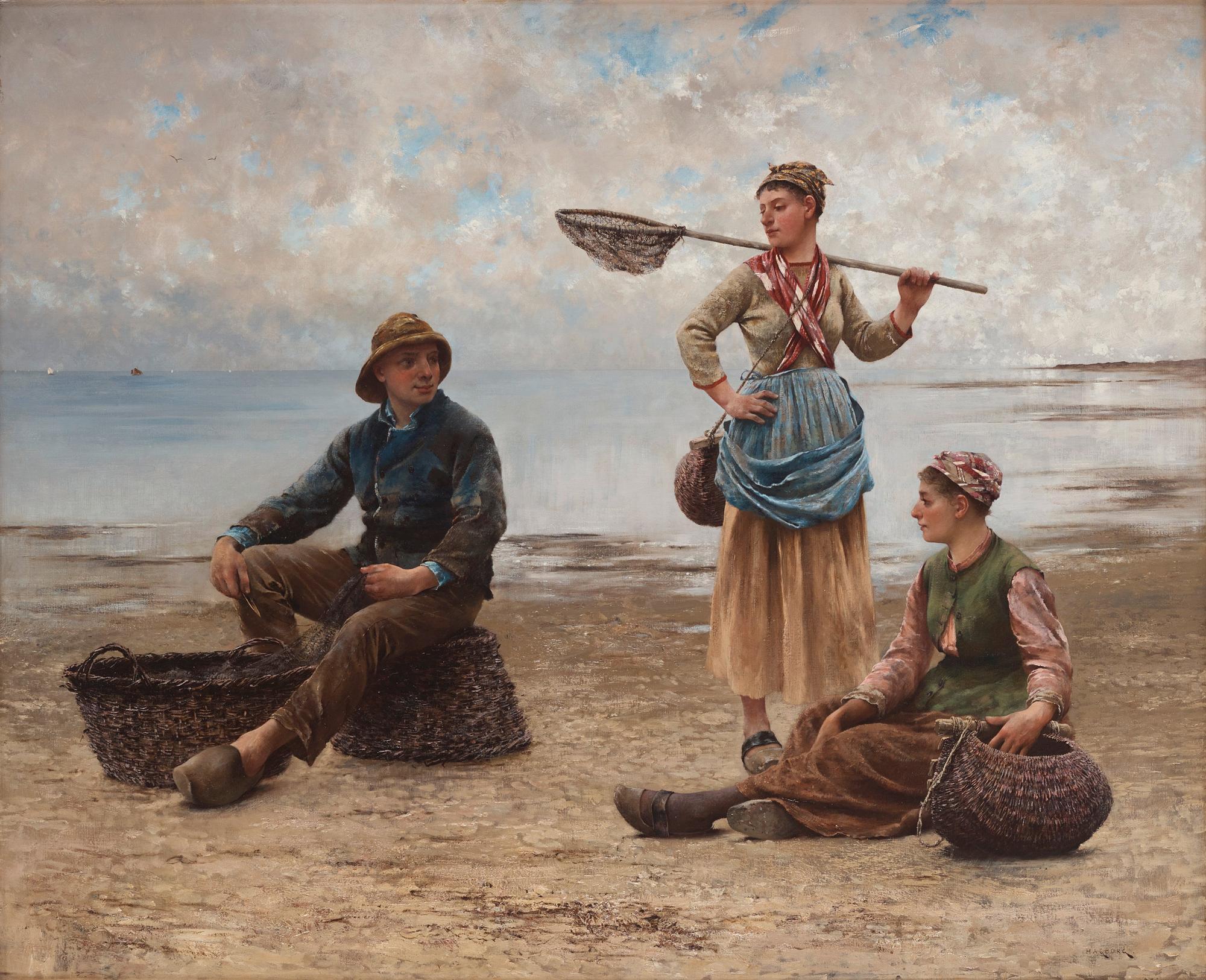 August Hagborg - Women Gathering Mussels on the Beach