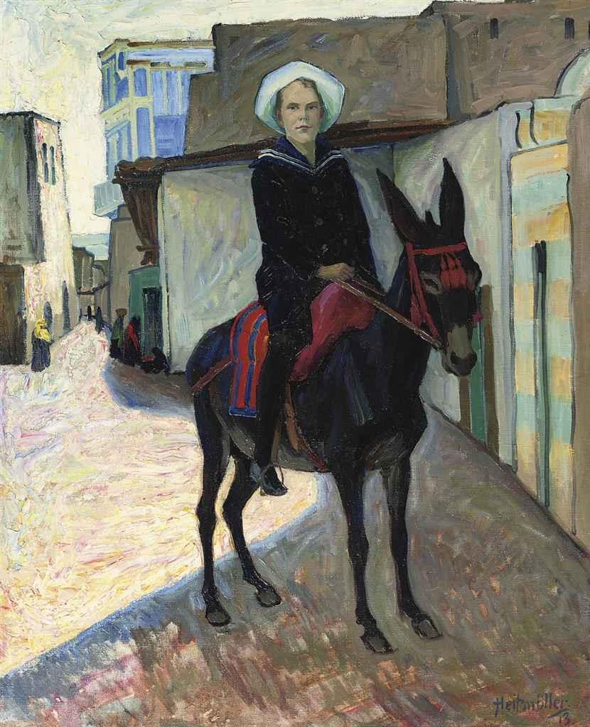 August Heitmüller - Young boy on a donkey