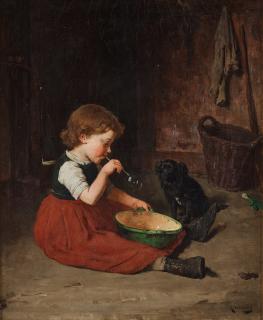 August Jernberg - Girl blowing soap bubbles