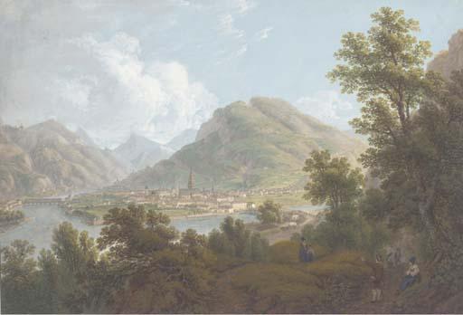 August Joseph Knip - The confluence of the rivers Talfer and Eisak at Bolzano