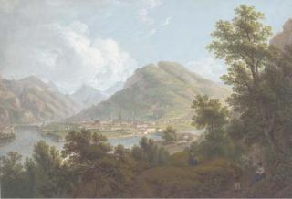 August Joseph Knip - The confluence of the rivers Talfer and Eisak at Bolzano