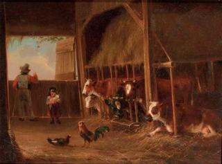 August Knip - Helping father in the stable