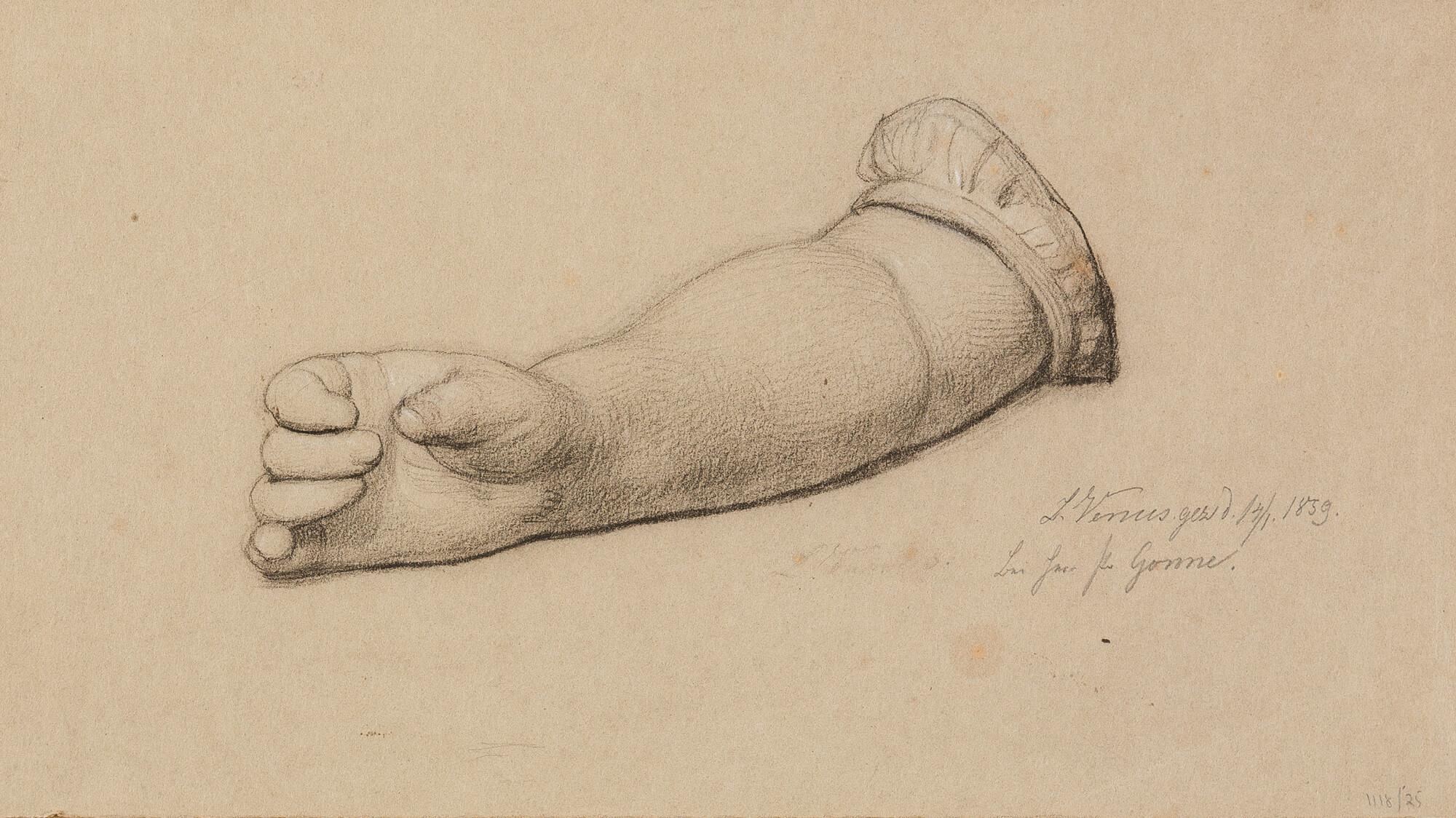 August Leopold Venus - Haltungsstudie zu einem Kinderarm.