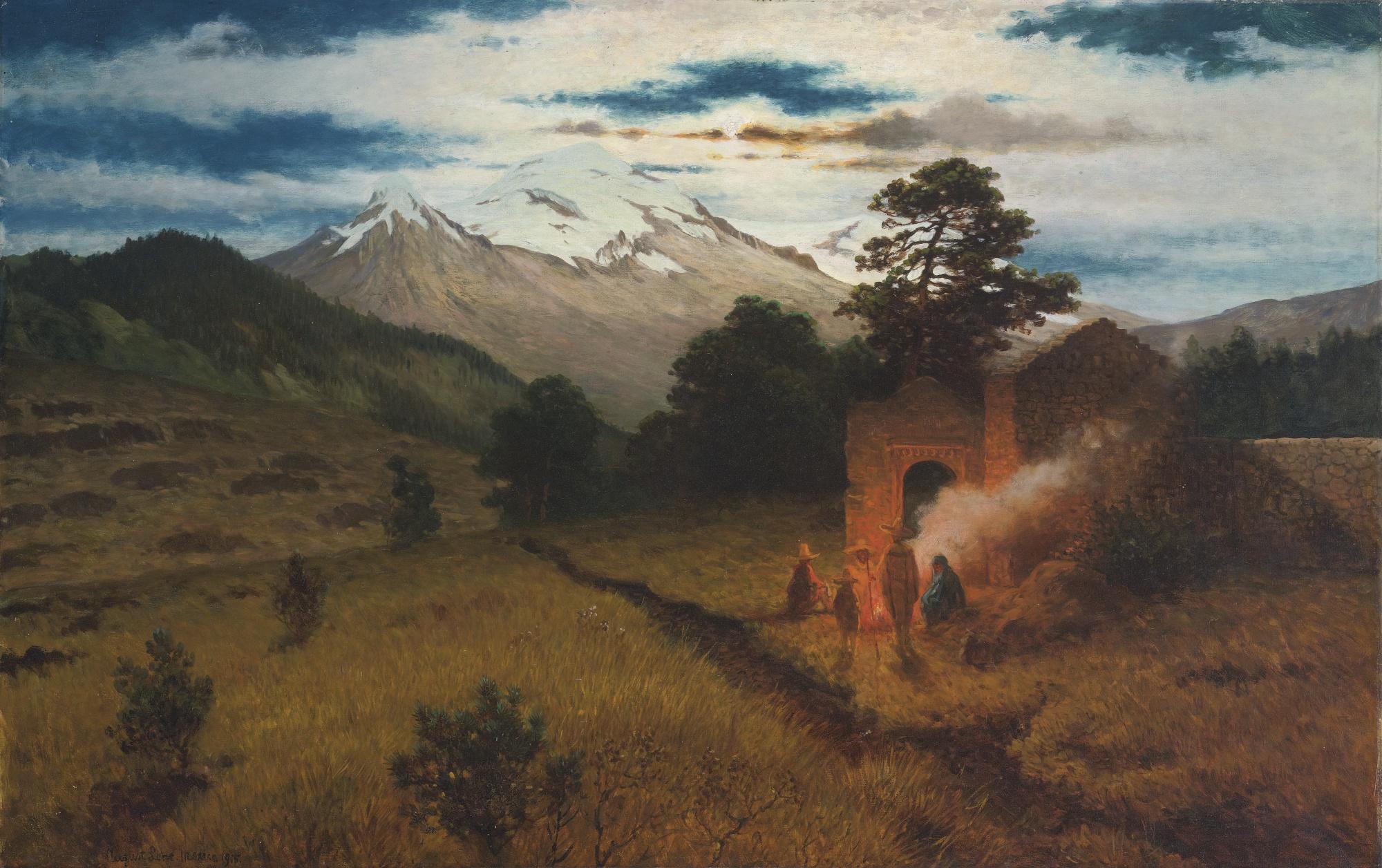 August Löhr - Landscape With The Iztaccihuatl In The Background