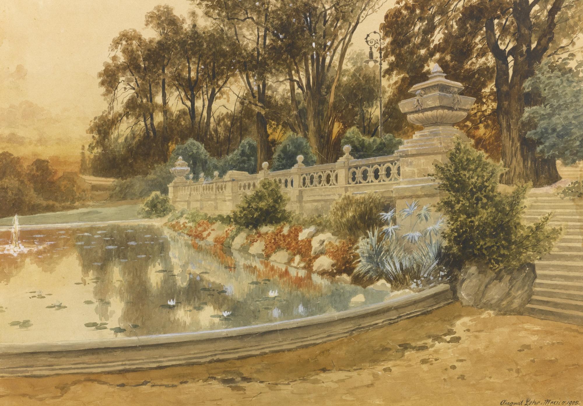August Löhr - View Of The Gardens Of Borda, Cuernavaca, Mexico
