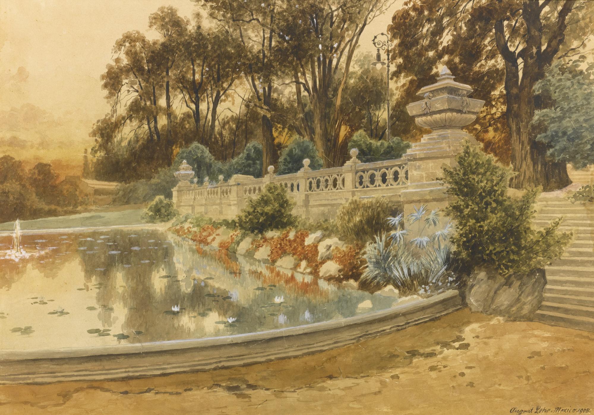 August Löhr - View Of The Gardens Of Borda, Cuernavaca, Mexico
