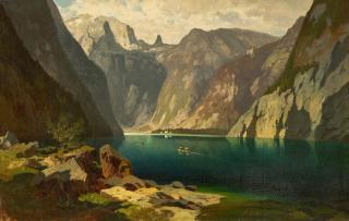 August Lohr - Der Königssee mit St. Bartholomä.