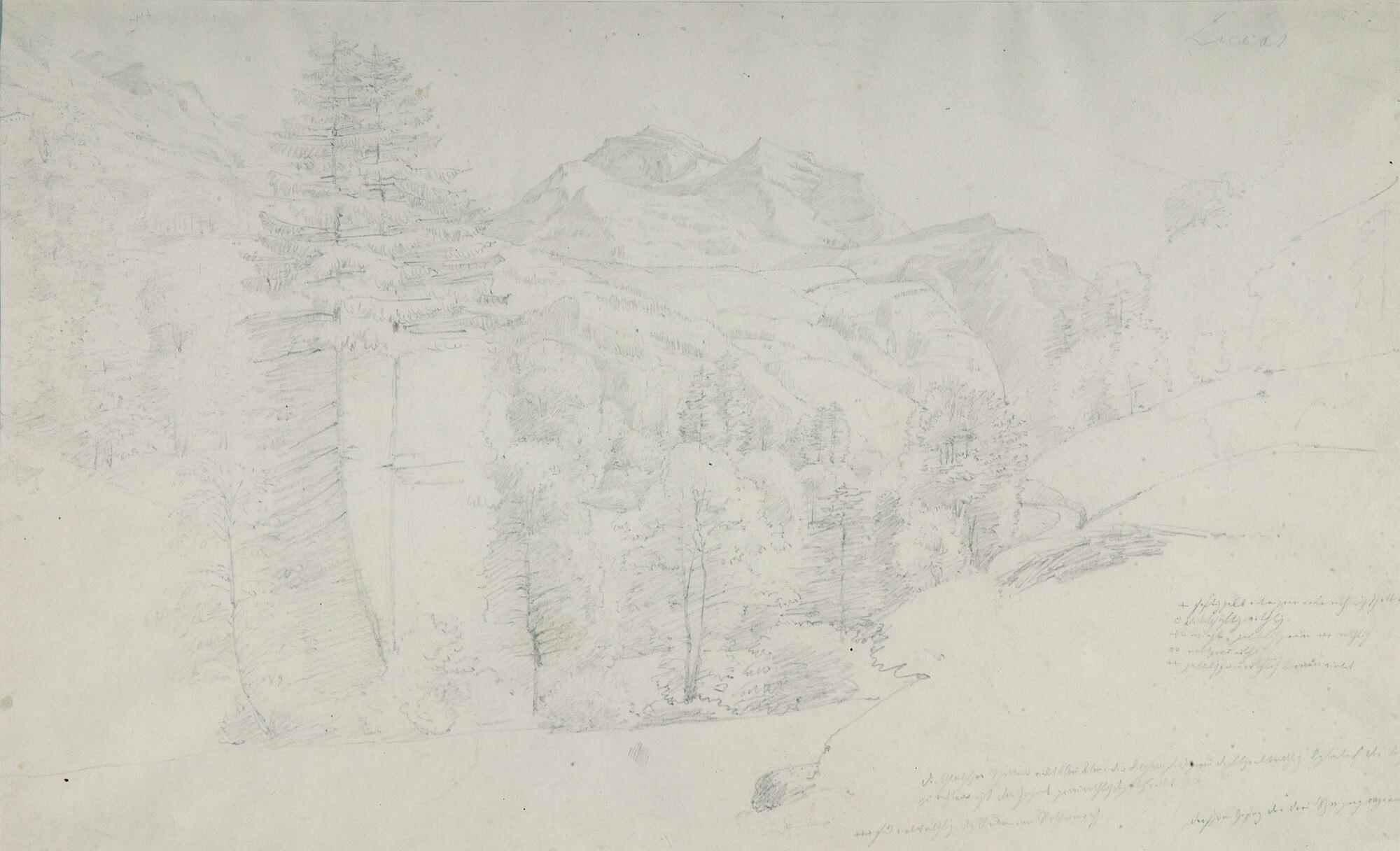 August Lucas - Lauterbrunnental mit dem Jungfraugebirge.