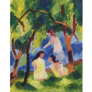 August Macke - Badende Mädchen (Girls Bathing)