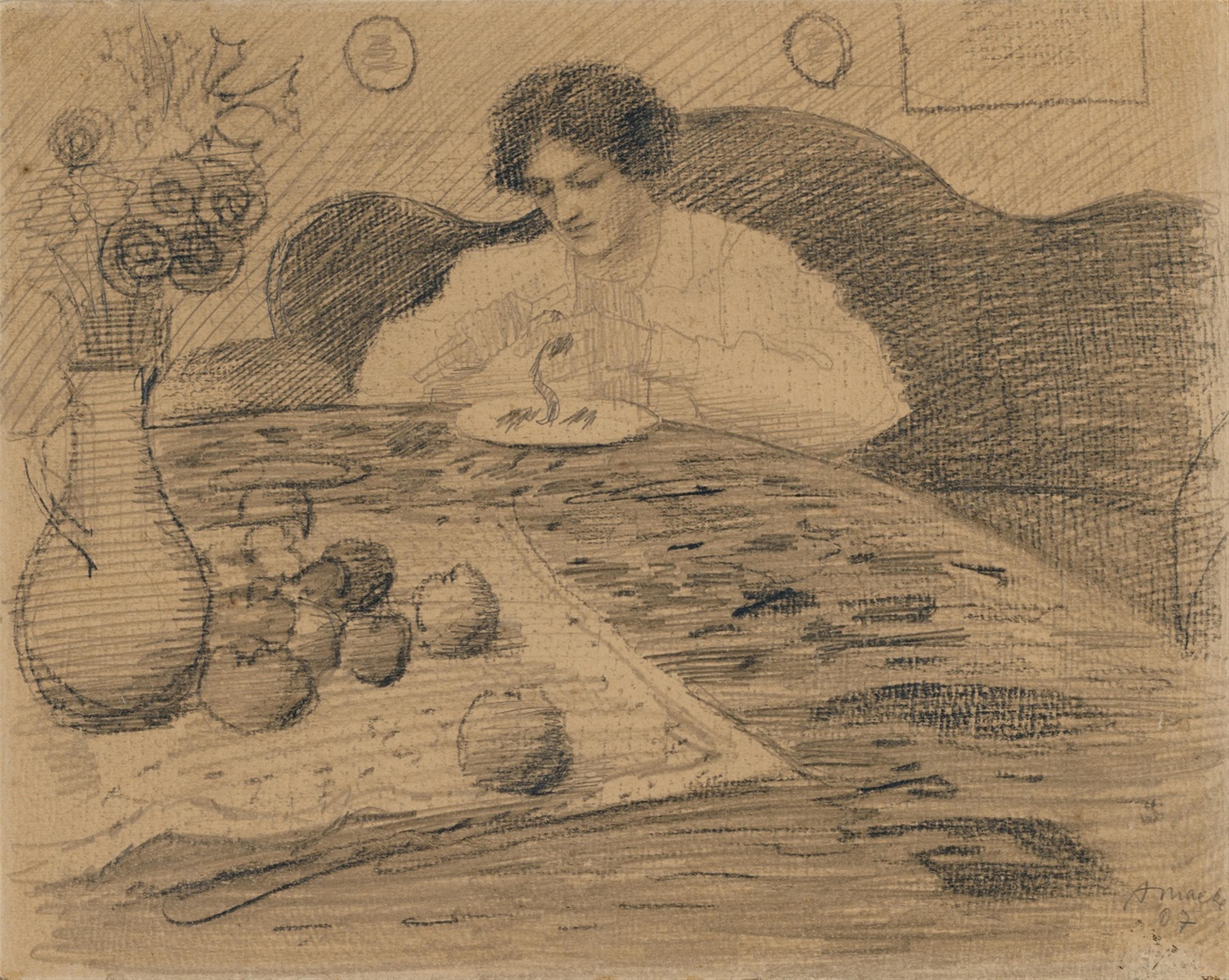 August Macke - Elisabeth Gerhard Obst schälend