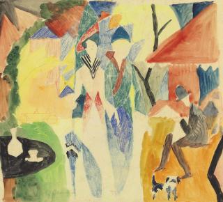 August Macke - Gartencafé