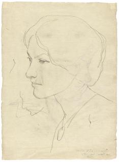 August Macke - Kopfstudie Elisabeth. Verso: Bildnis Elisabeth