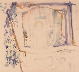 August Macke - Mädchen auf Balkon.