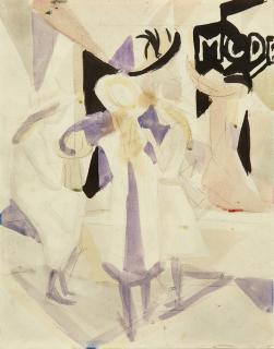 August Macke - Mädchen vor Hutladen.