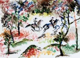 August Macke - Reiter Im Wald