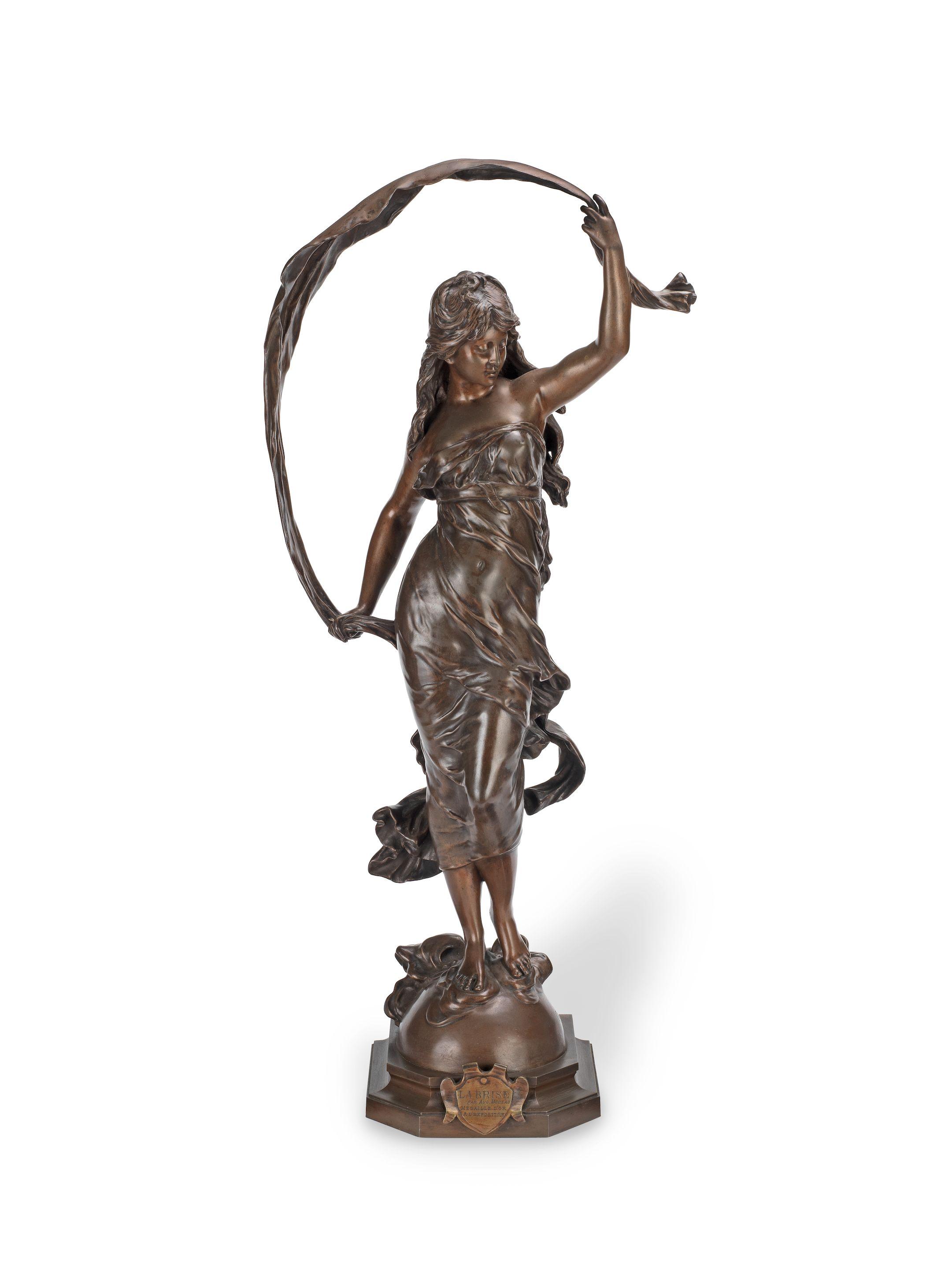 August Moreau - A Patinated Bronze Figure Of \'La Brise\'