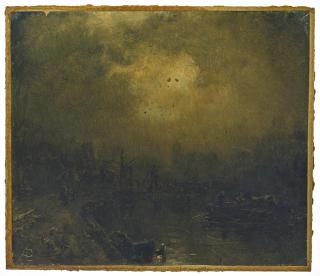 August Piepenhagen - Mondlandschaft mit Boot