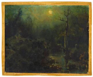 August Piepenhagen - Vollmondnacht am Waldbach