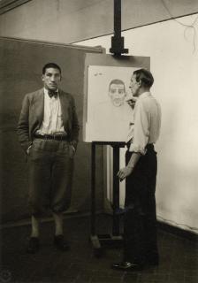 August Sander - Heinrich Hoerle zeichnet Hein Domgörgen/ Otto Dix/ Raoul Hausmann als Tänzer