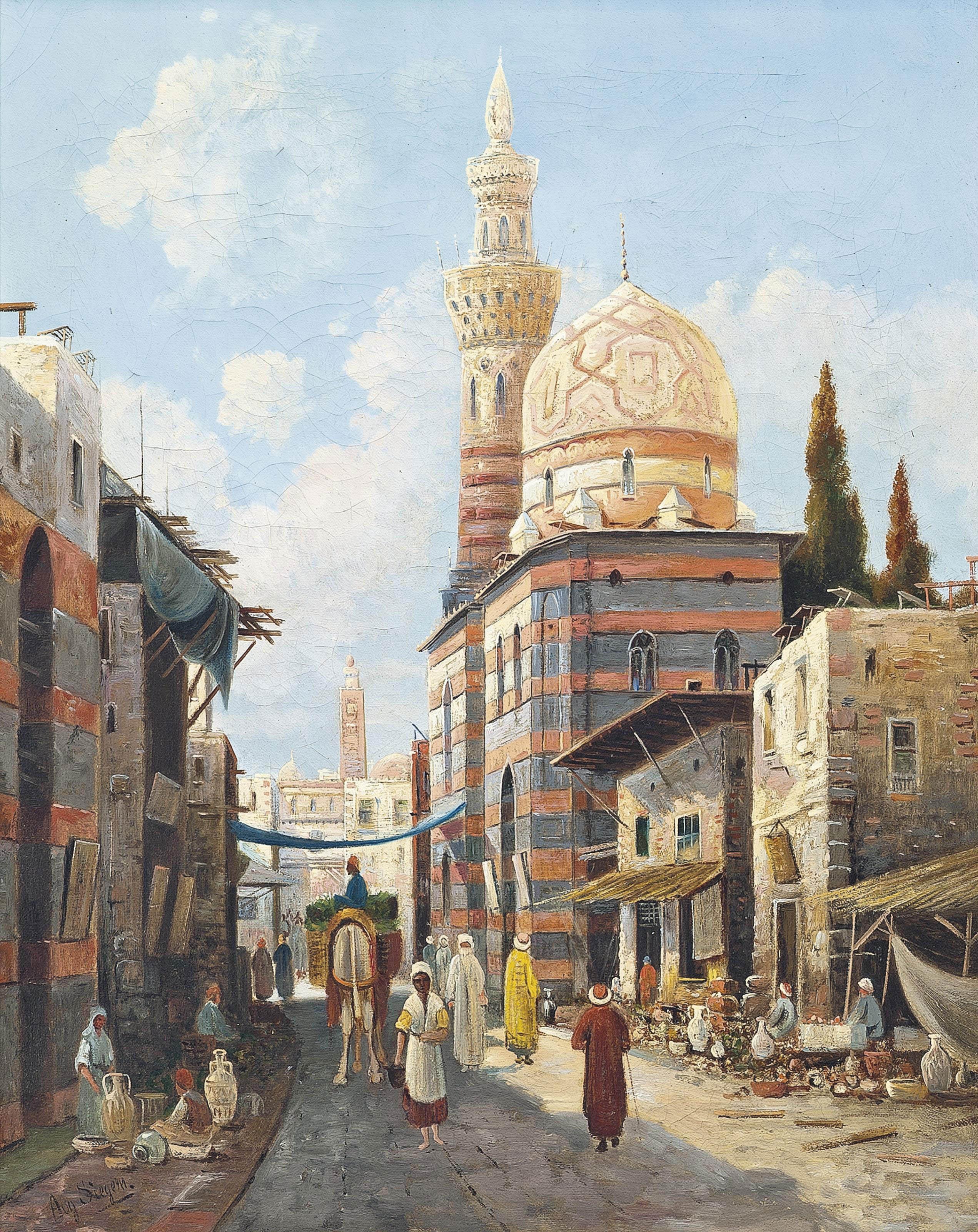 August Siegen - Cairo street scene
