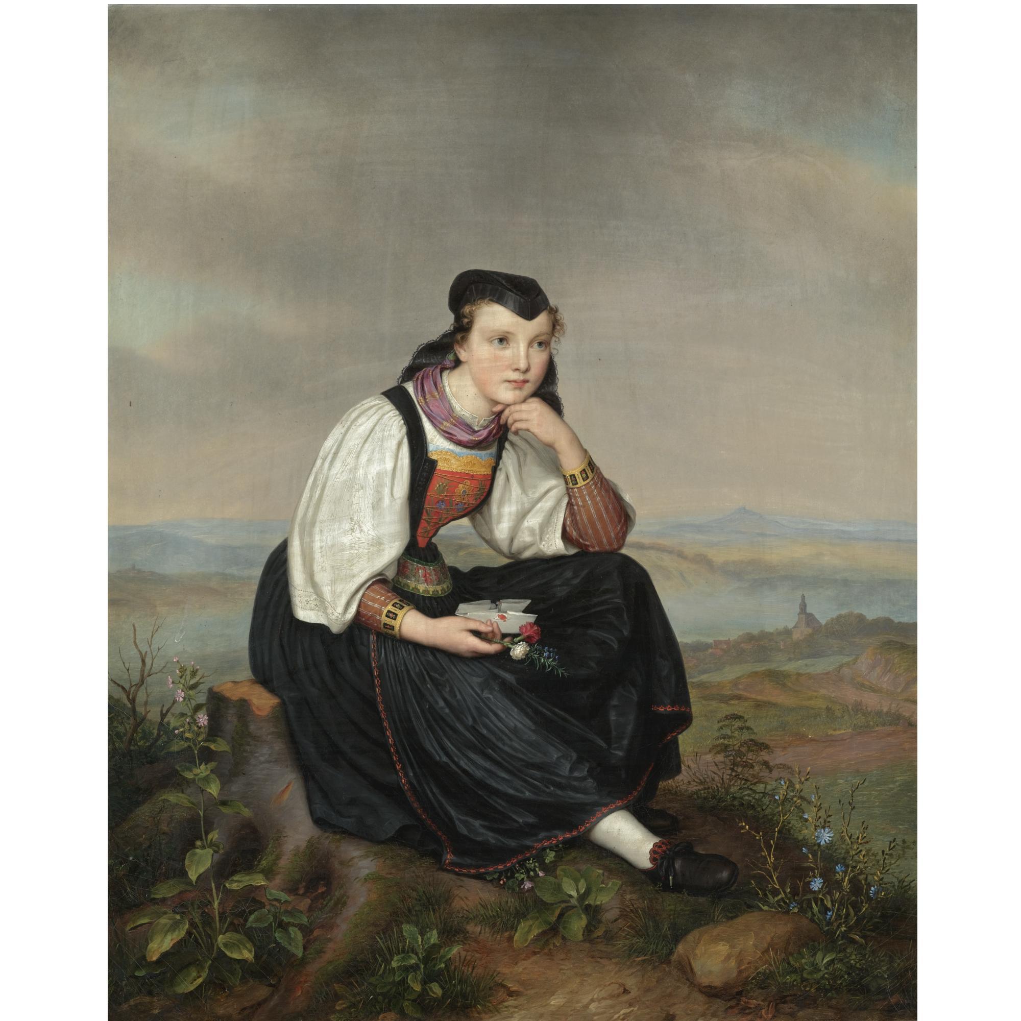 August Von Der Embde - German Hessisches Mädchen (Girl From Hessen In Traditional Dress)