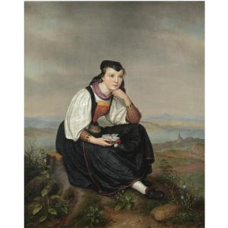 August Von Der Embde - German Hessisches Mädchen (Girl From Hessen In Traditional Dress)