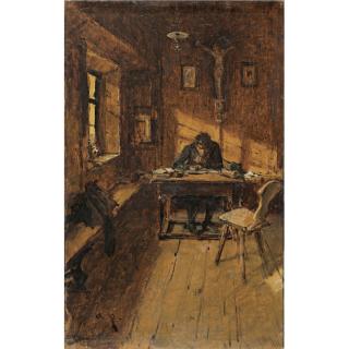 August Von Pettenkofen - Austrian der Dorfschreiber (The Village Scribe)