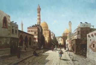 August von Siegen - A Street Scene in the Levant, Afternoon