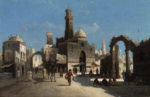 August von Siegen - A Street Scene in the Levant