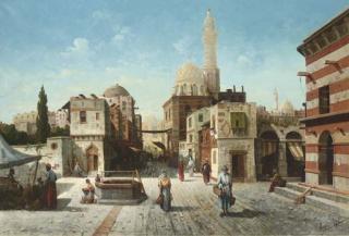 August von Siegen - A Street Scene in the Orient