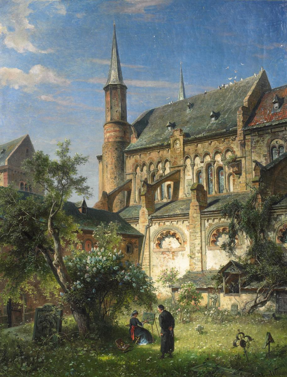 August von Wille - Im Kreuzgang des Bonner Münsters