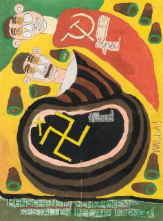 August Walla - Ohne Titel (Menschen in Schneckengestalten…)