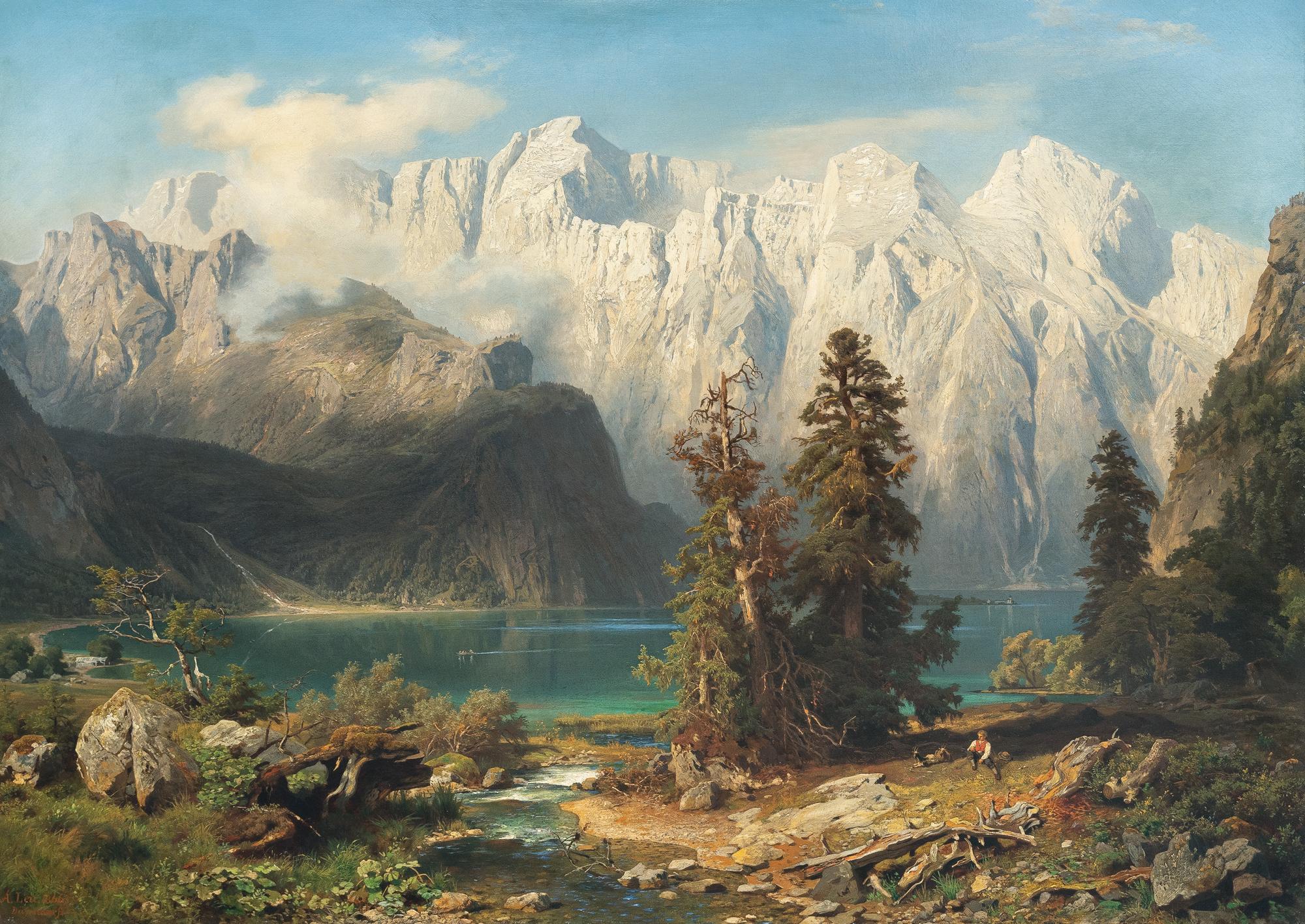 August Wilhelm Leu - Der Königssee mit dem Watzmann