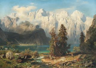 August Wilhelm Leu - Der Königssee mit dem Watzmann