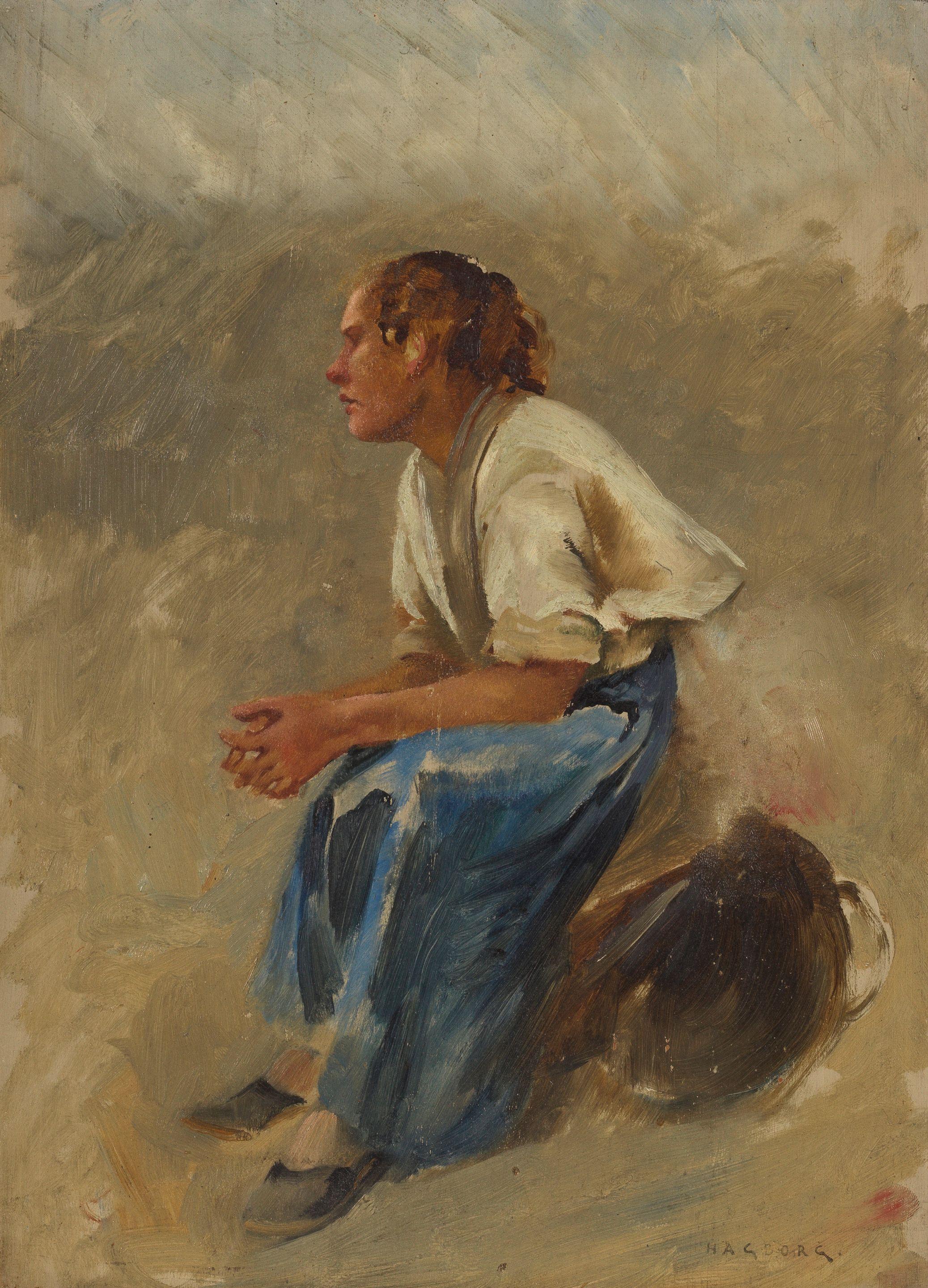 August Wilhelm Nikolaus Hagborg - Portrait of a seated gentleman