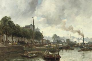 August Willem Van Voorden - A busy day in the Rotterdam harbour
