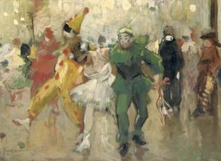 August Willem van Voorden - Dancing at the Bal Masqué