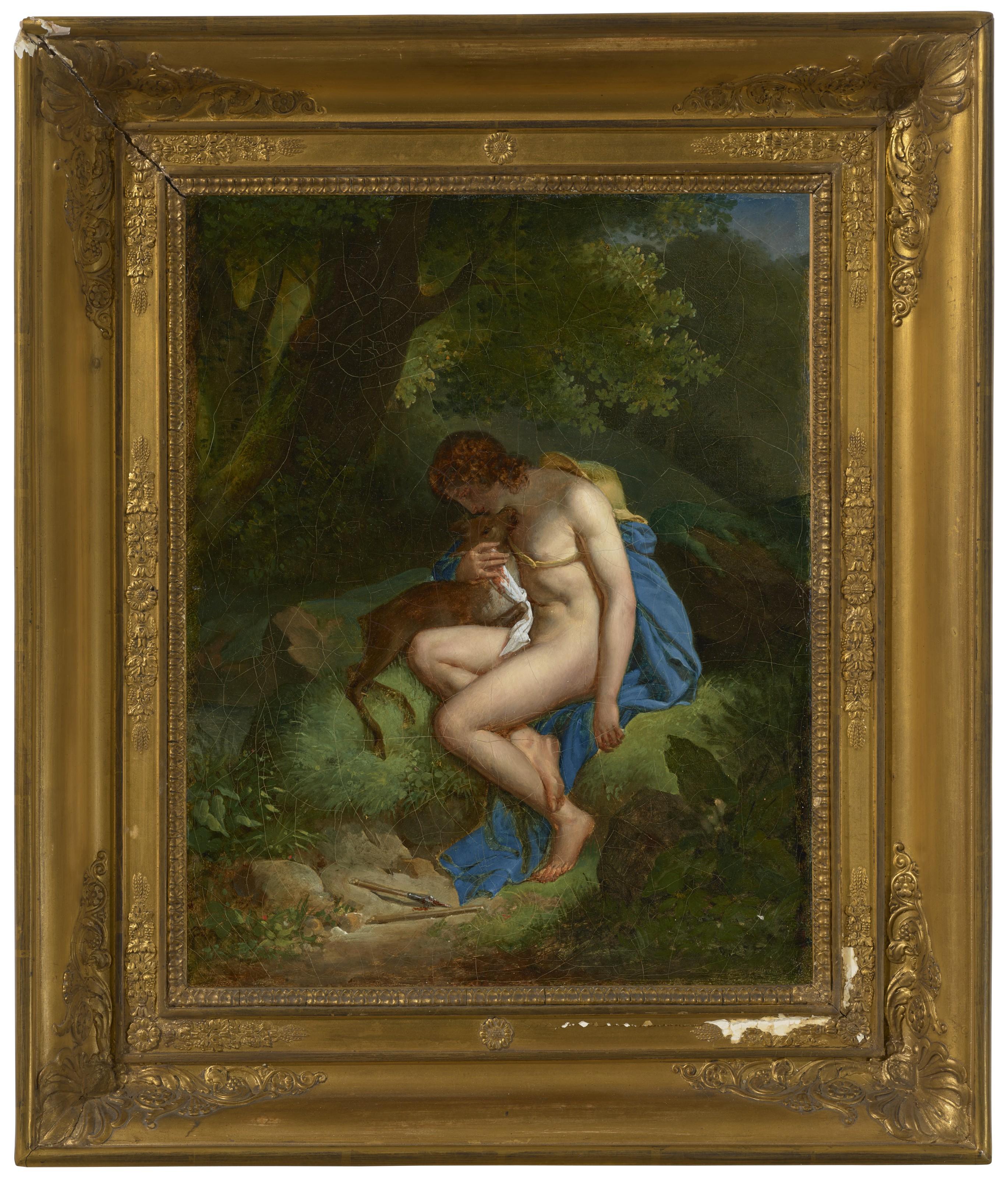 Auguste Alphonse Gaudar De La Verdine - Cyparissus Mourning His Stag