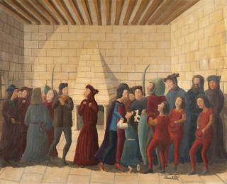 Auguste André Bauchant - Jeanne reconnaissant Charles VII au château de Chinon