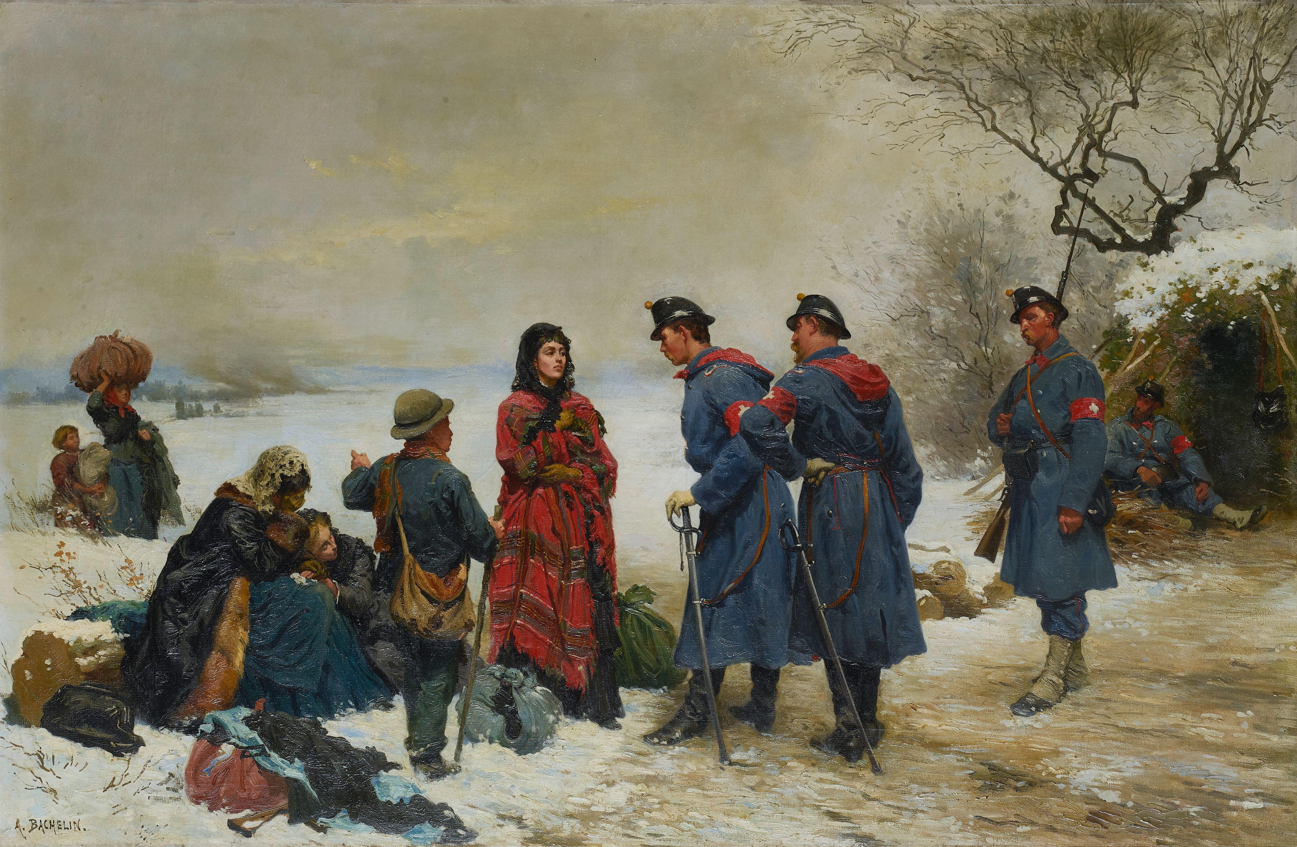 Auguste Bachelin - The Fugitives - Frontière de Suisse