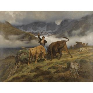 Auguste Bonheur - French le Combat, Souvenir Des Pyrenees