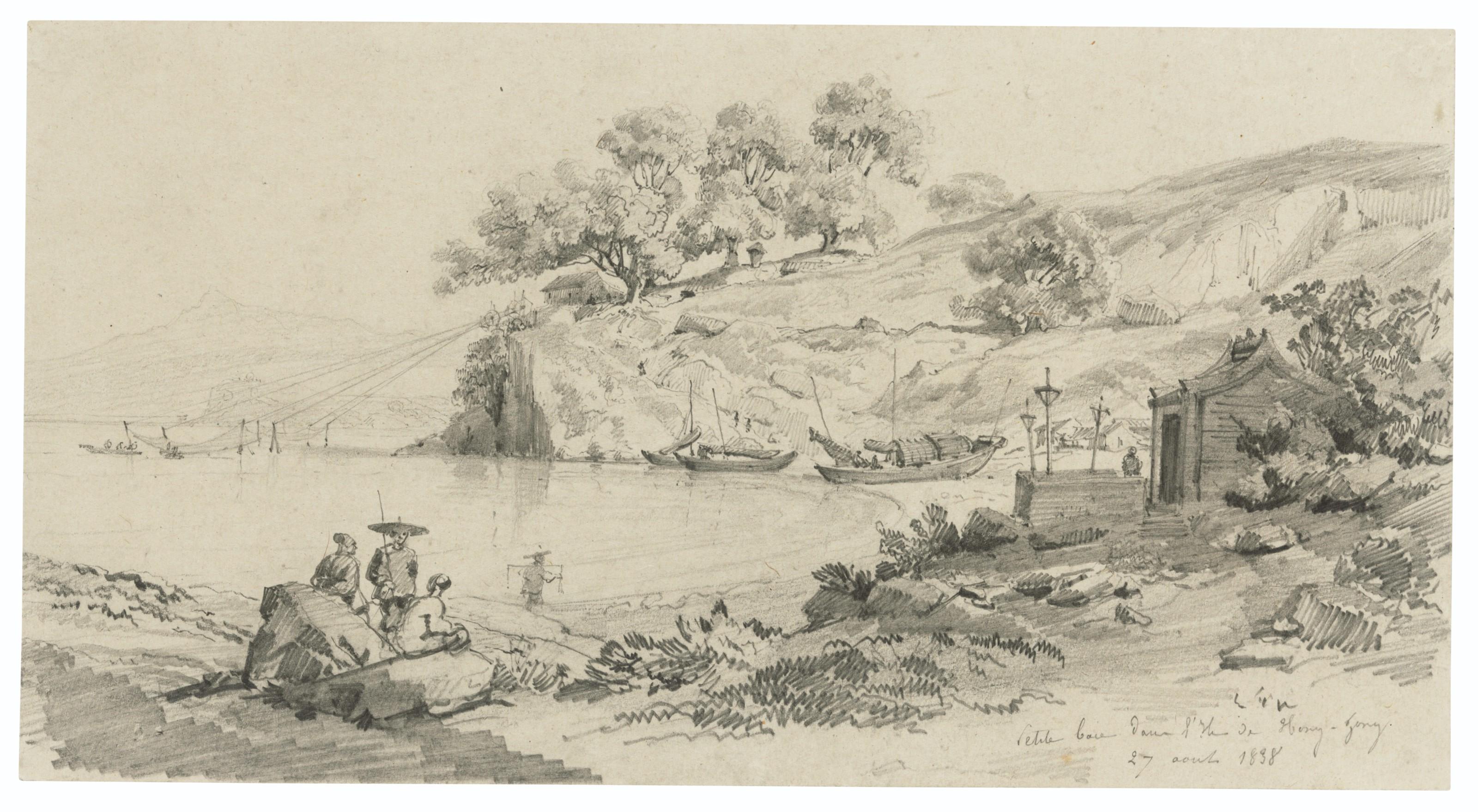 Auguste Borget - A Bay, Hong Kong