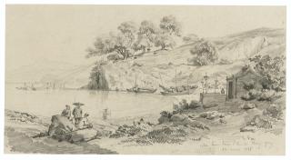 Auguste Borget - A Bay, Hong Kong