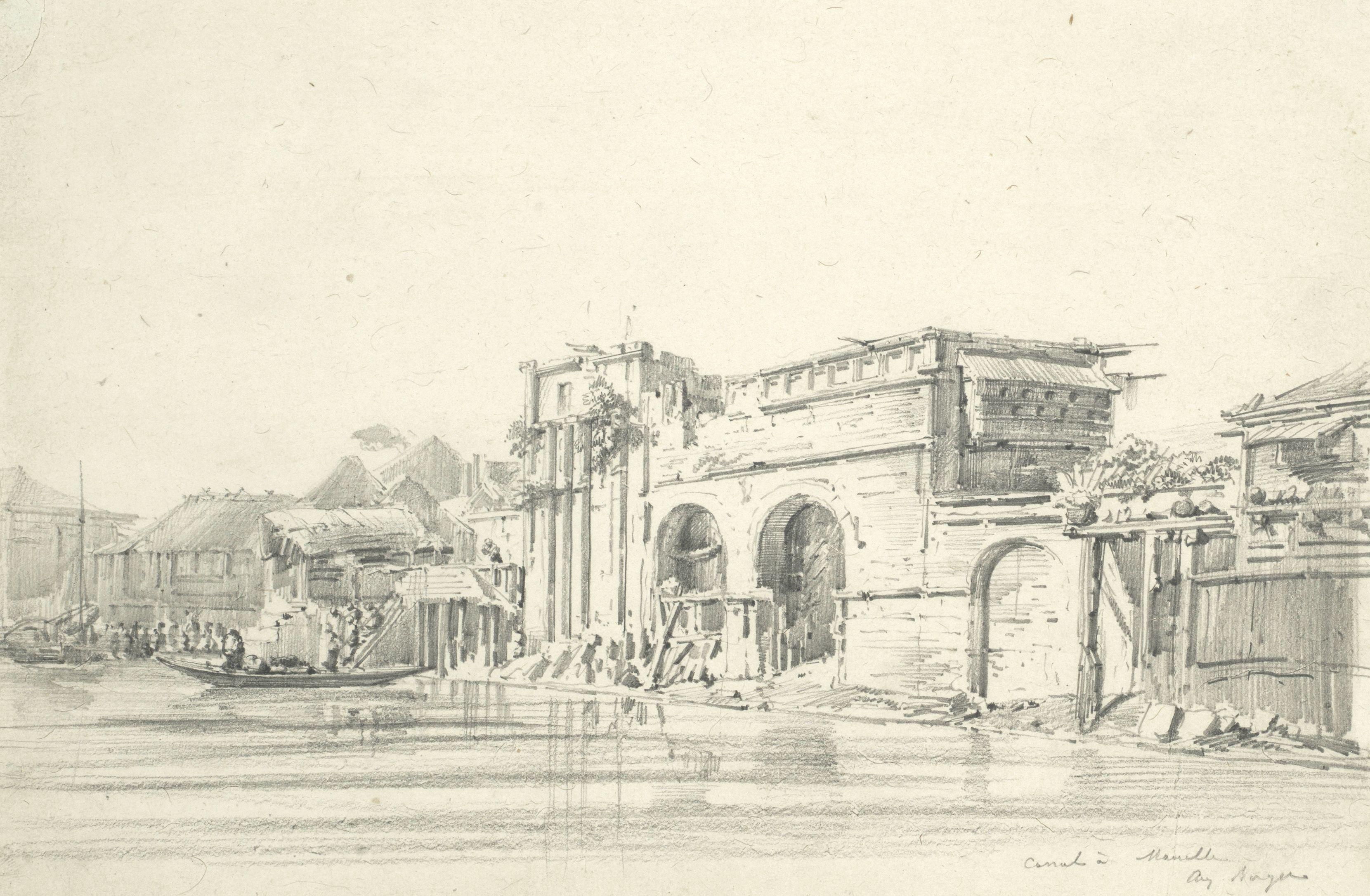 Auguste Borget - \'Canal Á Manille\'