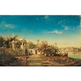 Auguste Borget - Mosquée Sur Les Bords Du Gange