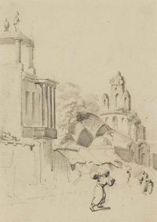 Auguste Borget - Paysan marchant dans un village indien