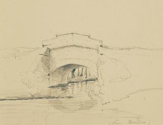 Auguste Borget - Un pont en pierre près d\'Issoudun