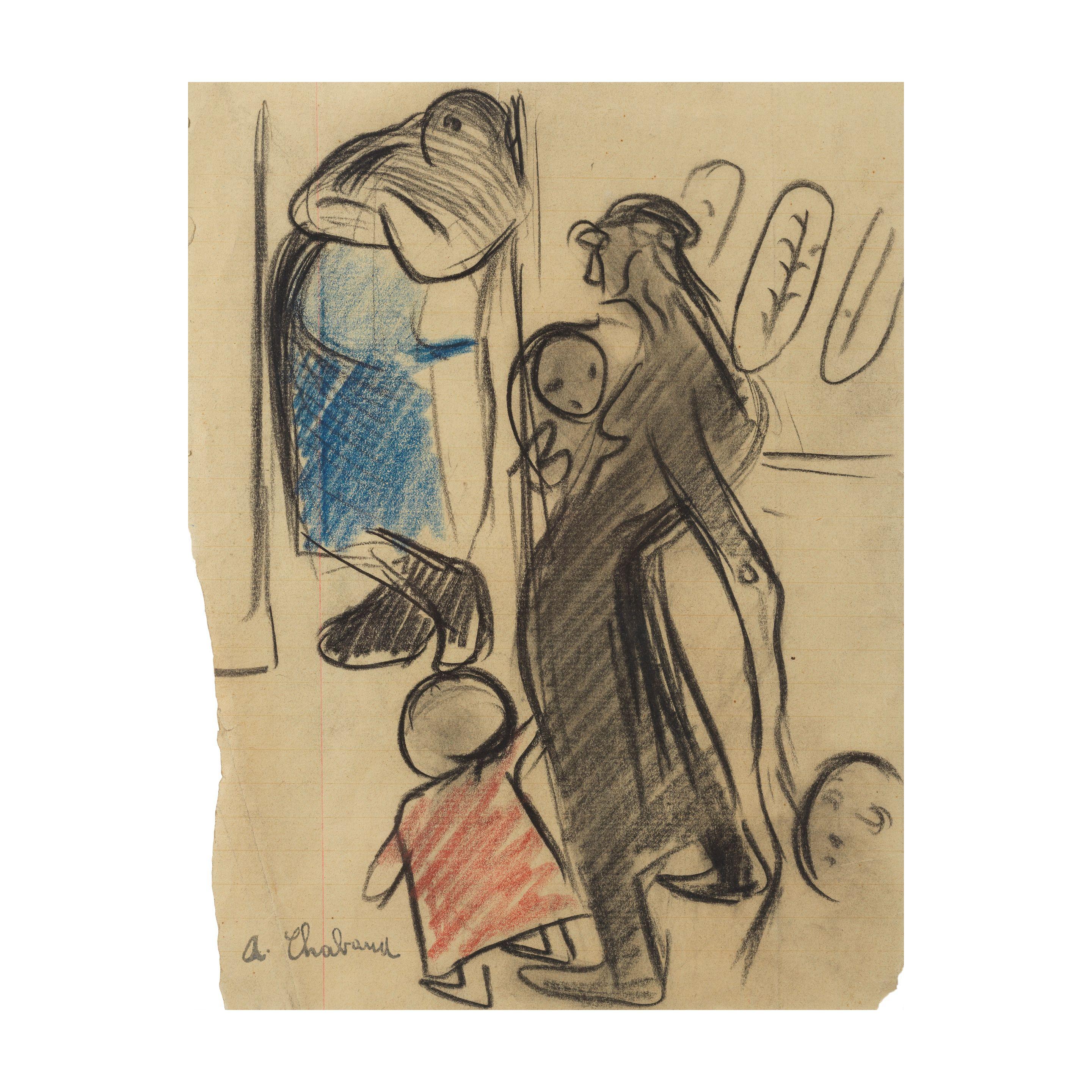 Auguste Chabaud - La mère et ses trois enfants