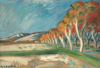 Auguste Chabaud - La Route aux platanes rouges