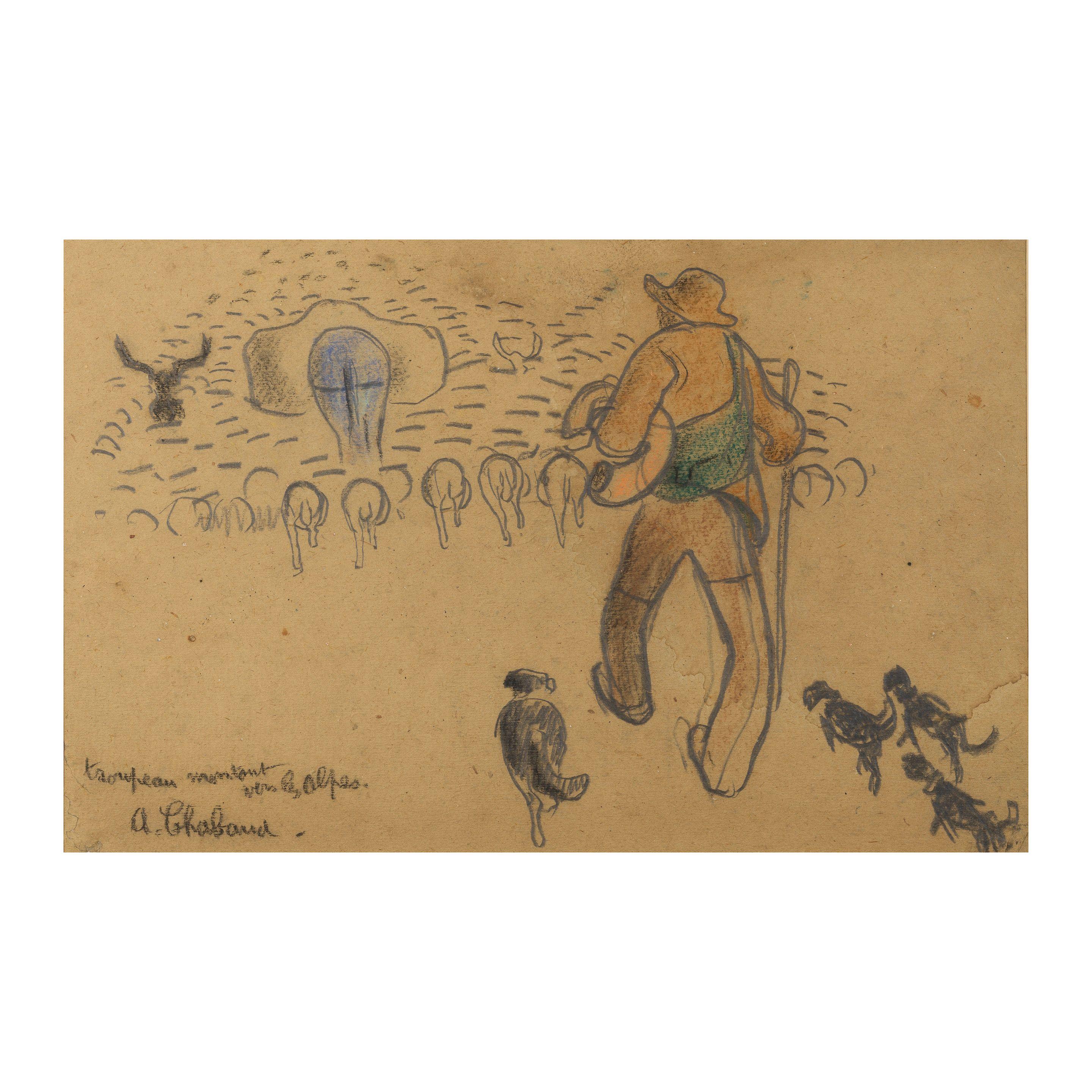 Auguste Chabaud - Troupeau montant vers les Alpes